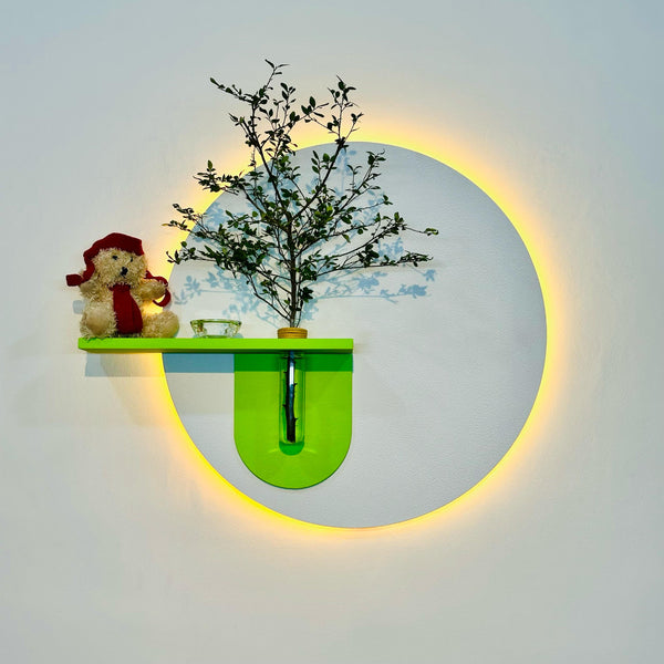 Round Shape Wall Art Decor with LED Lights