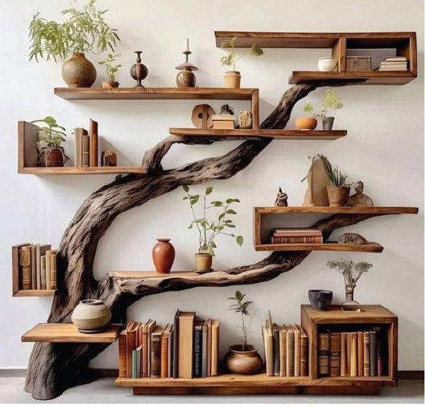 Wooden Tree Shelf